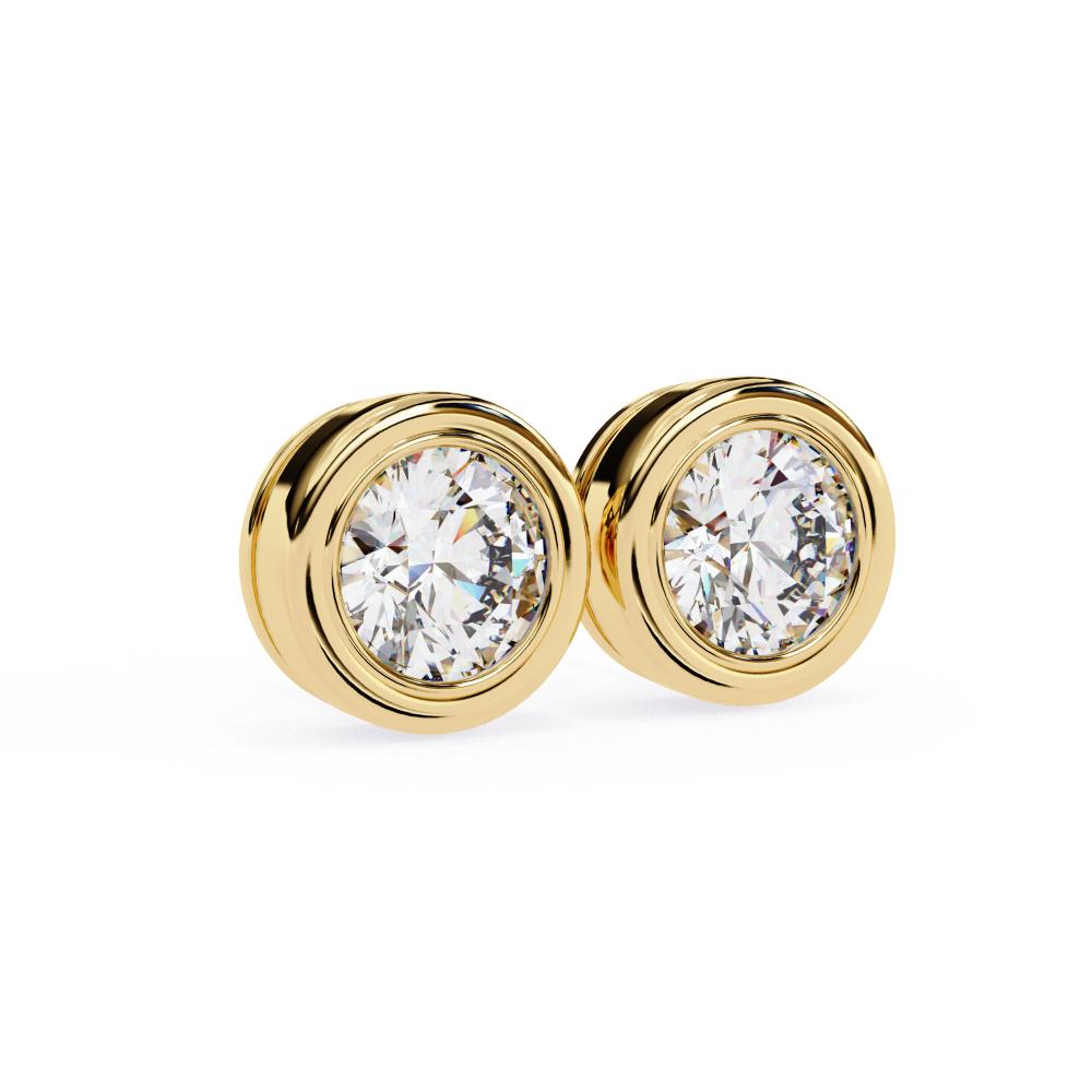 The Valerie Round Bezel Set Solitaire Stud Earrings