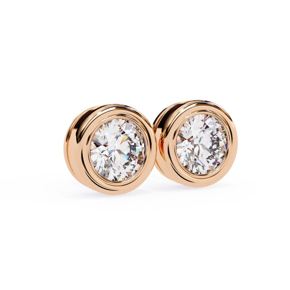 The Valerie Round Bezel Set Solitaire Stud Earrings