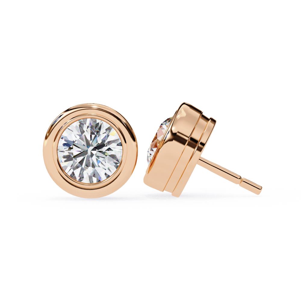 The Valerie Round Bezel Set Solitaire Stud Earrings