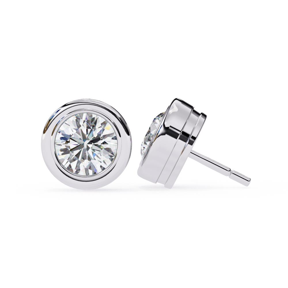 The Valerie Round Bezel Set Solitaire Stud Earrings