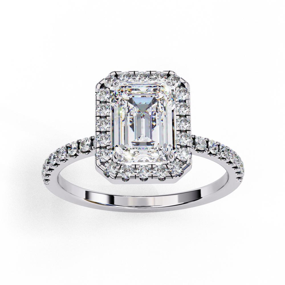 The Lorraine Emerald Halo Engagement ring