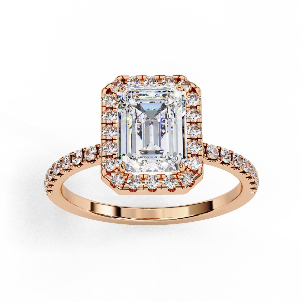 The Lorraine Emerald Halo Engagement ring