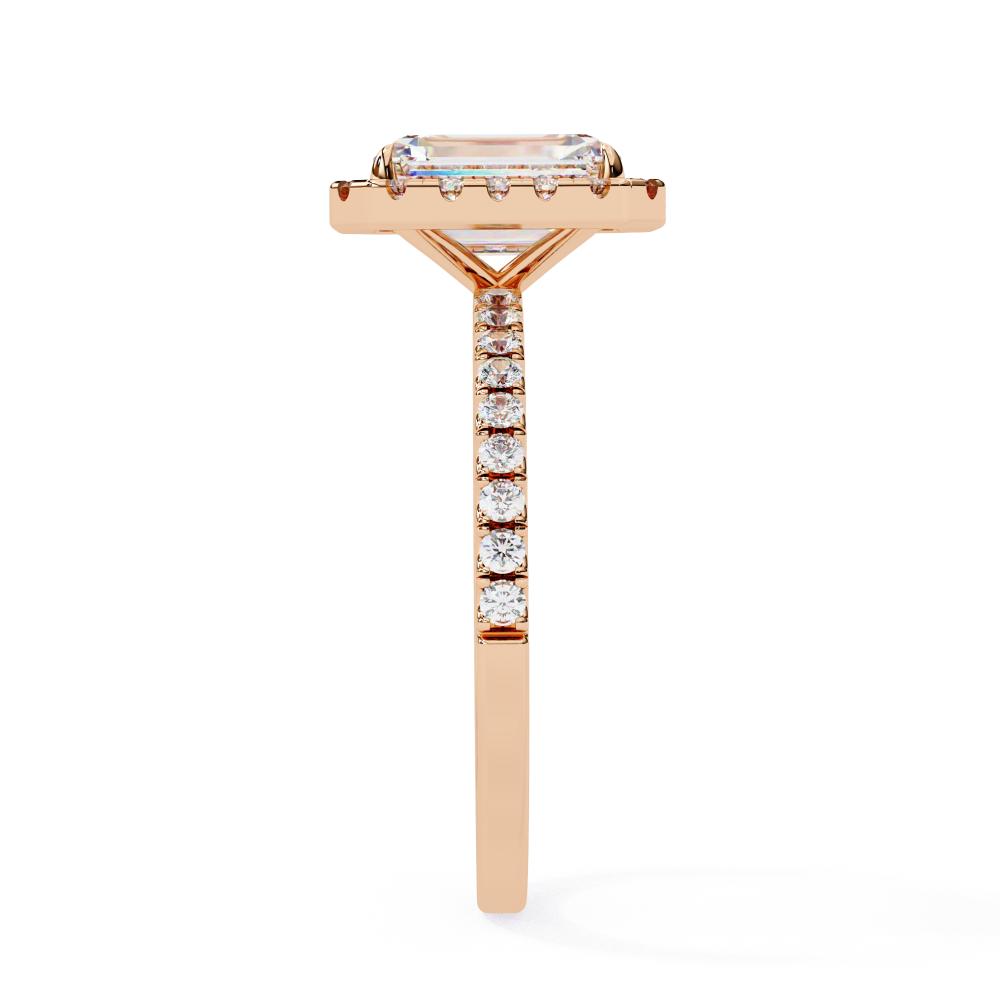 The Lorraine Emerald Halo Engagement ring