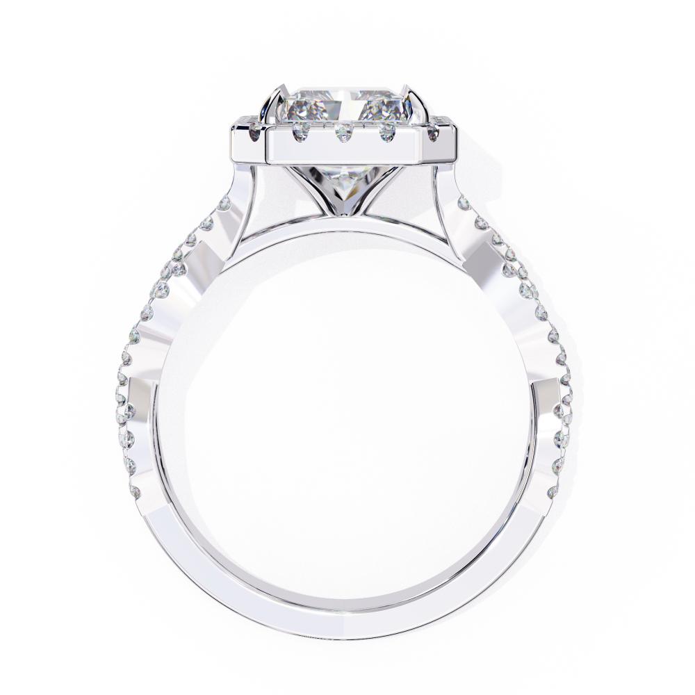 The Courtney Radiant Halo with Twisted Shank Engagement Ring