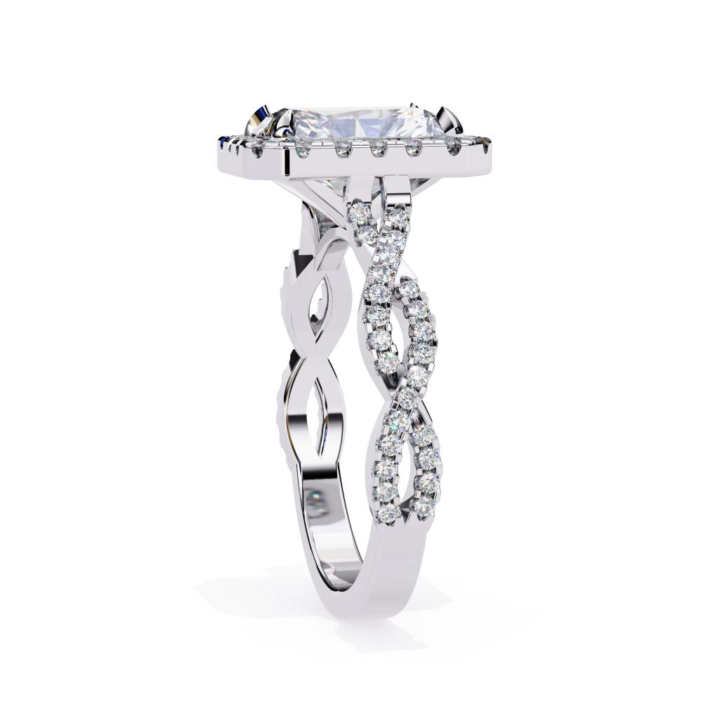 The Courtney Radiant Halo with Twisted Shank Engagement Ring