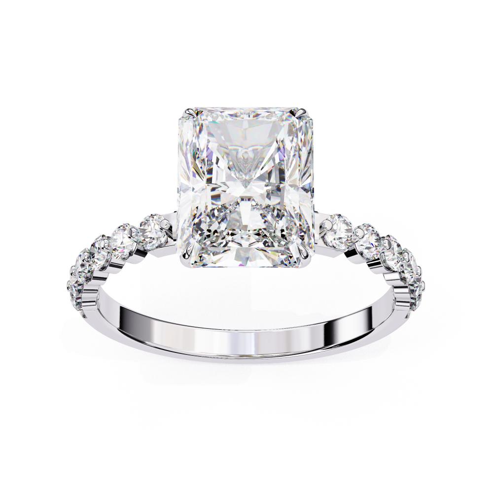 The Beverly Radiant Solitaire with Shared Prong Engagement Ring