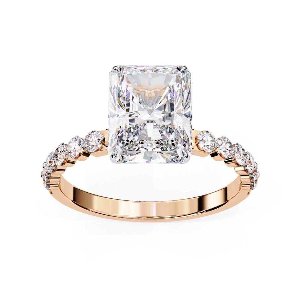 The Beverly Radiant Solitaire with Shared Prong Engagement Ring