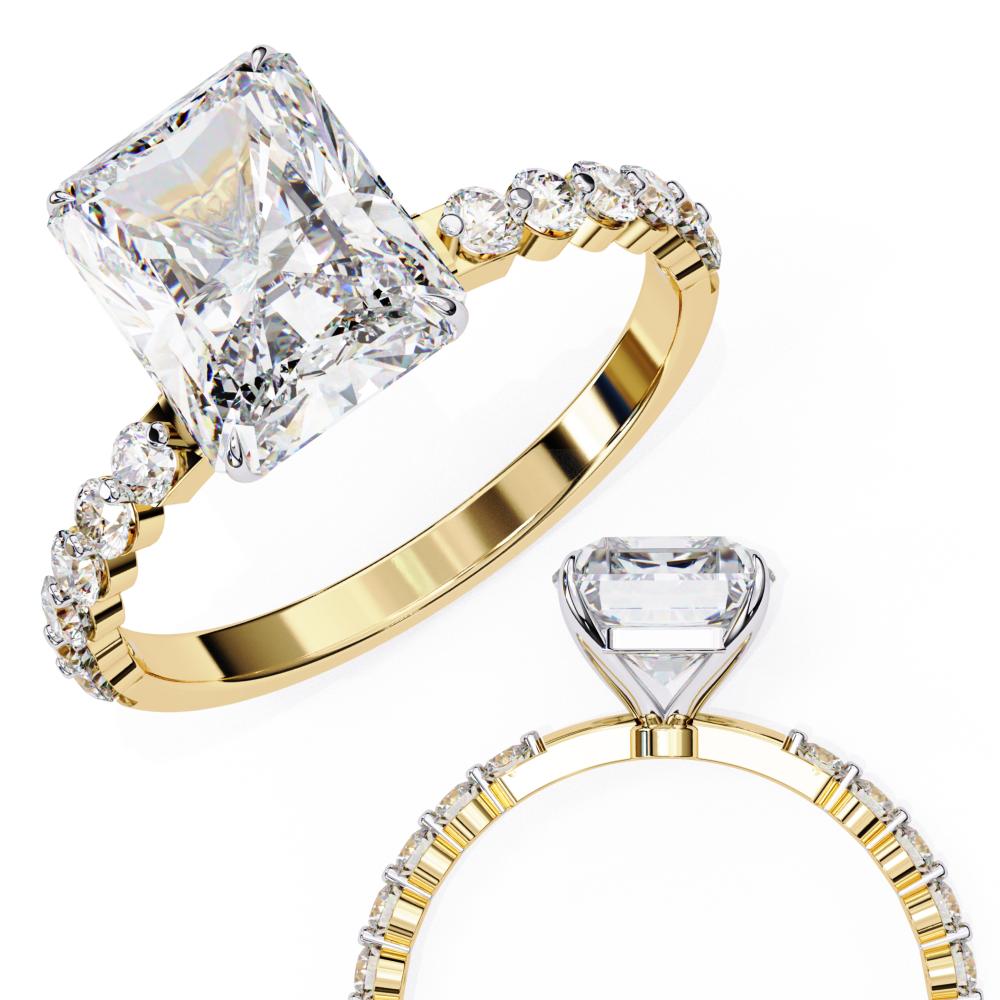 The Beverly Radiant Solitaire with Shared Prong Engagement Ring