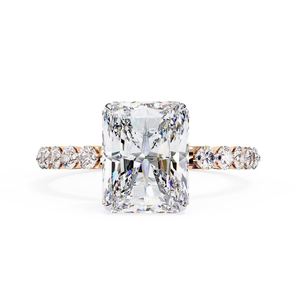 The Beverly Radiant Solitaire with Shared Prong Engagement Ring