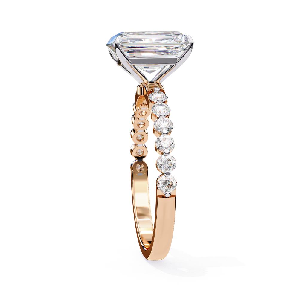 The Beverly Radiant Solitaire with Shared Stone Engagement Ring