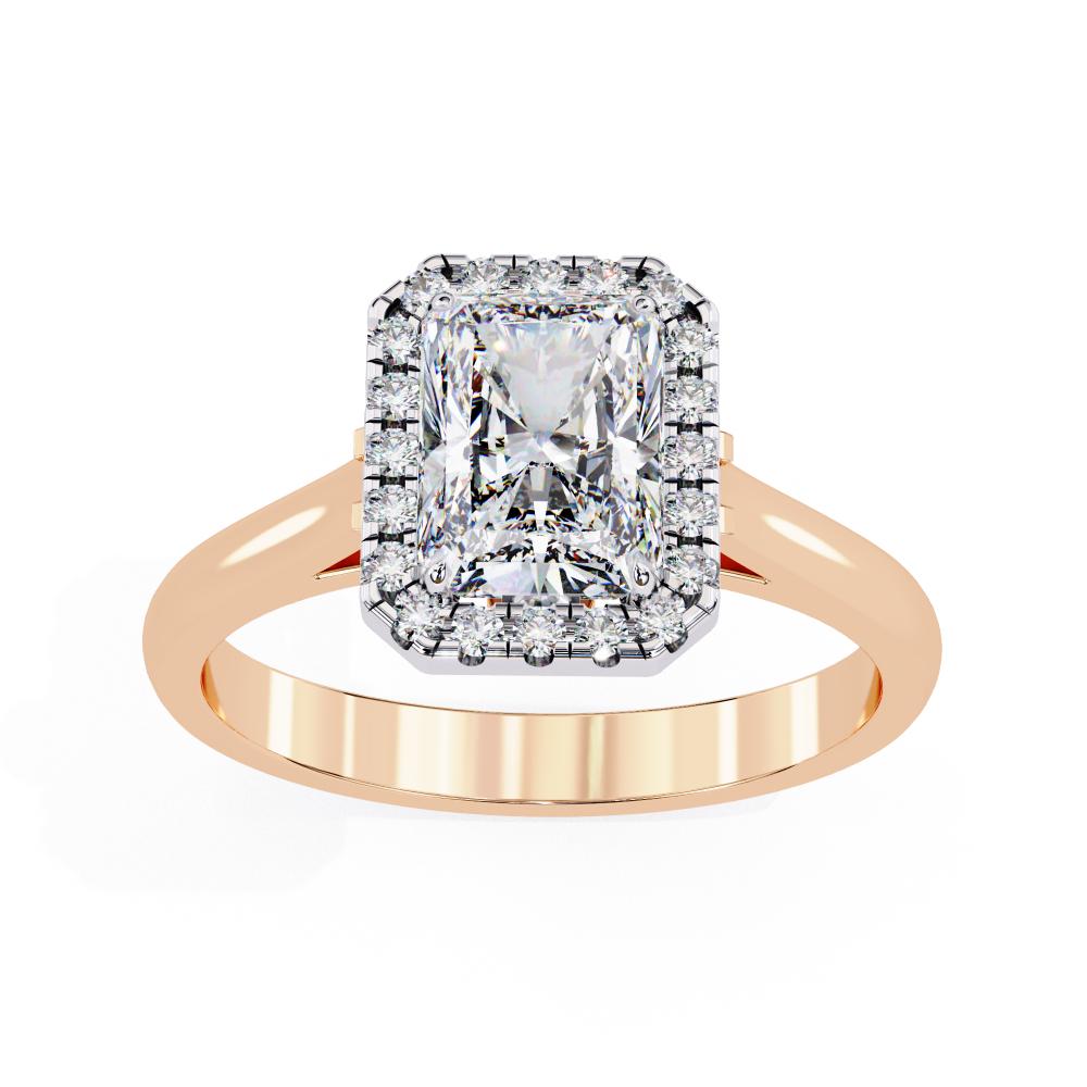 The Holli Radiant Halo with Lotus Prong Engagement Ring