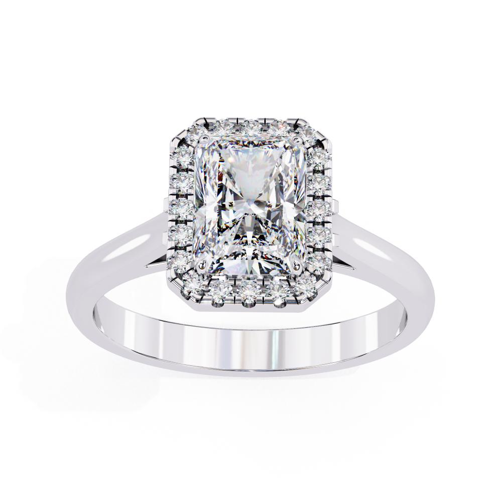 The Holli Radiant Halo with Lotus Prong Engagement Ring