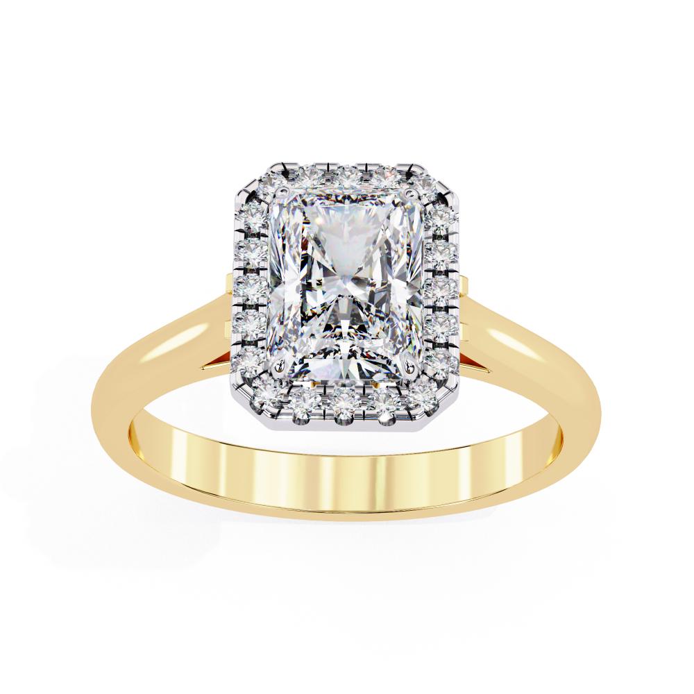 The Holli Radiant Halo with Lotus Prong Engagement Ring