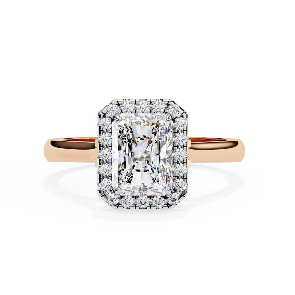 The Holli Radiant Halo with Lotus Prong Engagement Ring