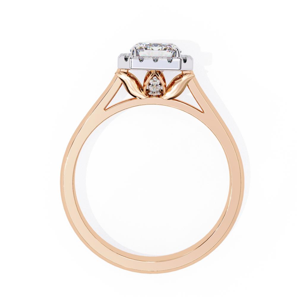 The Holli Radiant Halo with Lotus Prong Engagement Ring