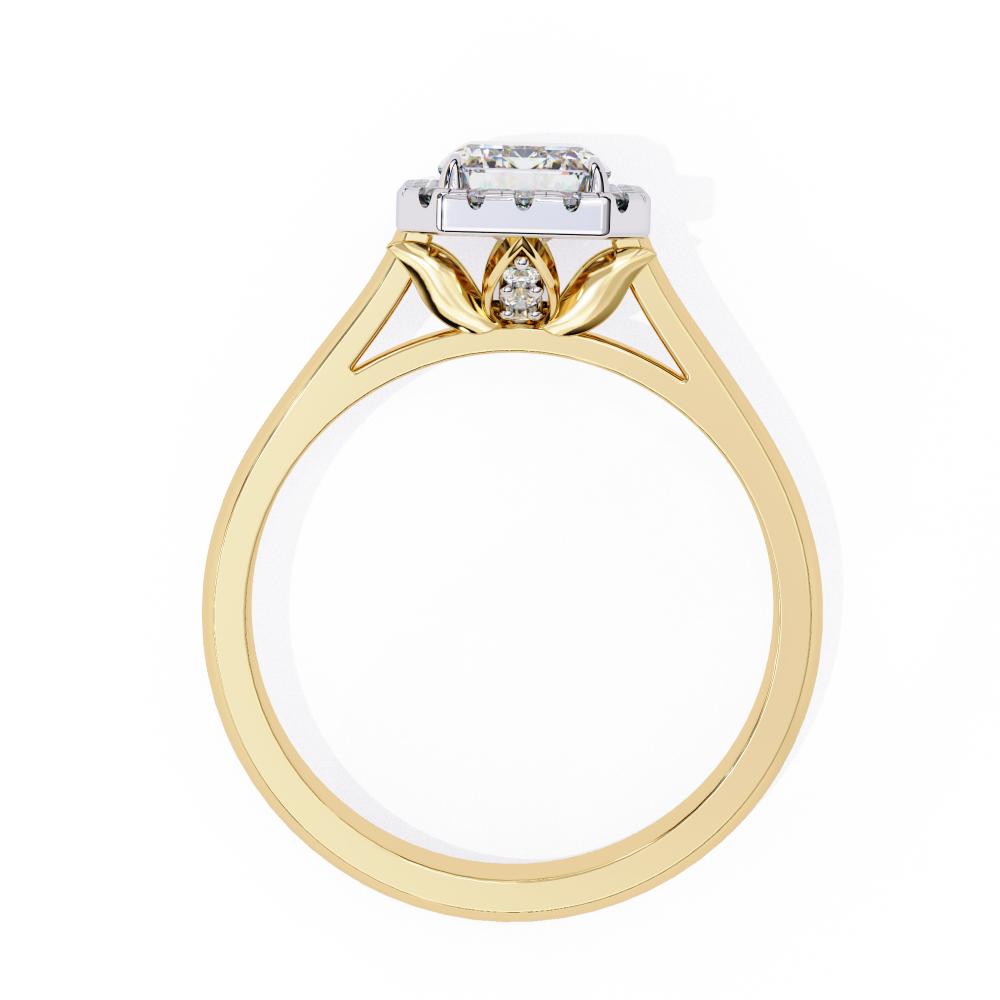 The Holli Radiant Halo with Lotus Prong Engagement Ring