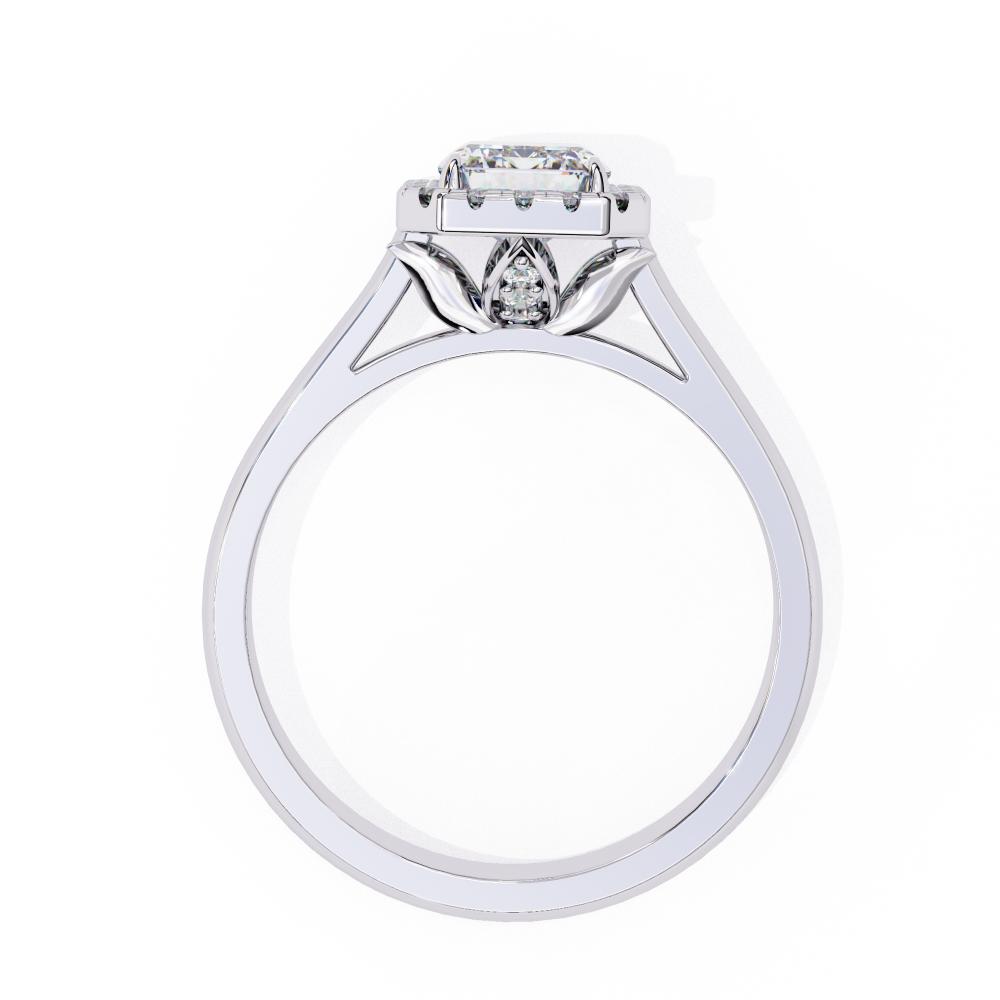 The Holli Radiant Halo with Lotus Prong Engagement Ring