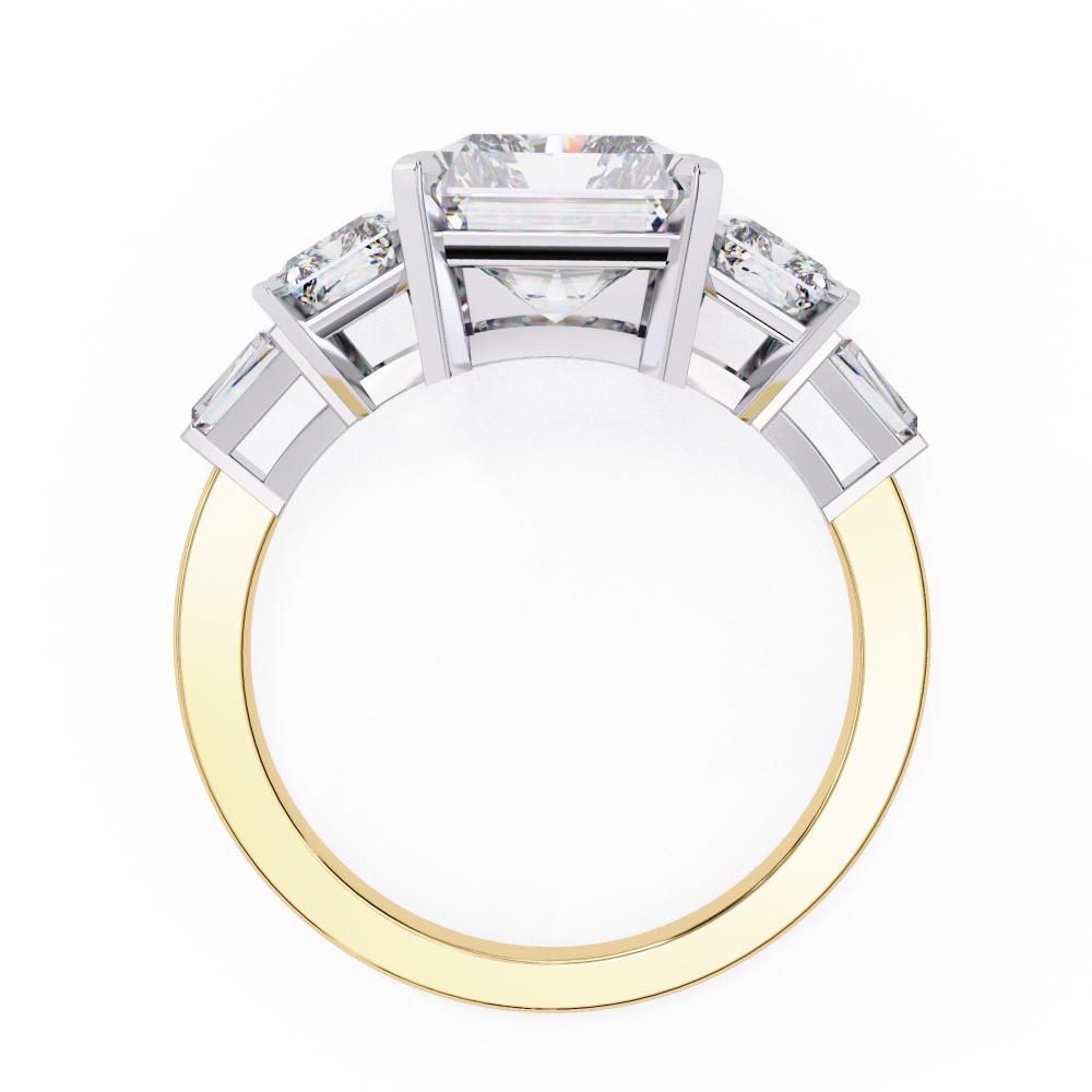 The Wendy Radiant Three Stone with Euro Shank Engagement Ring