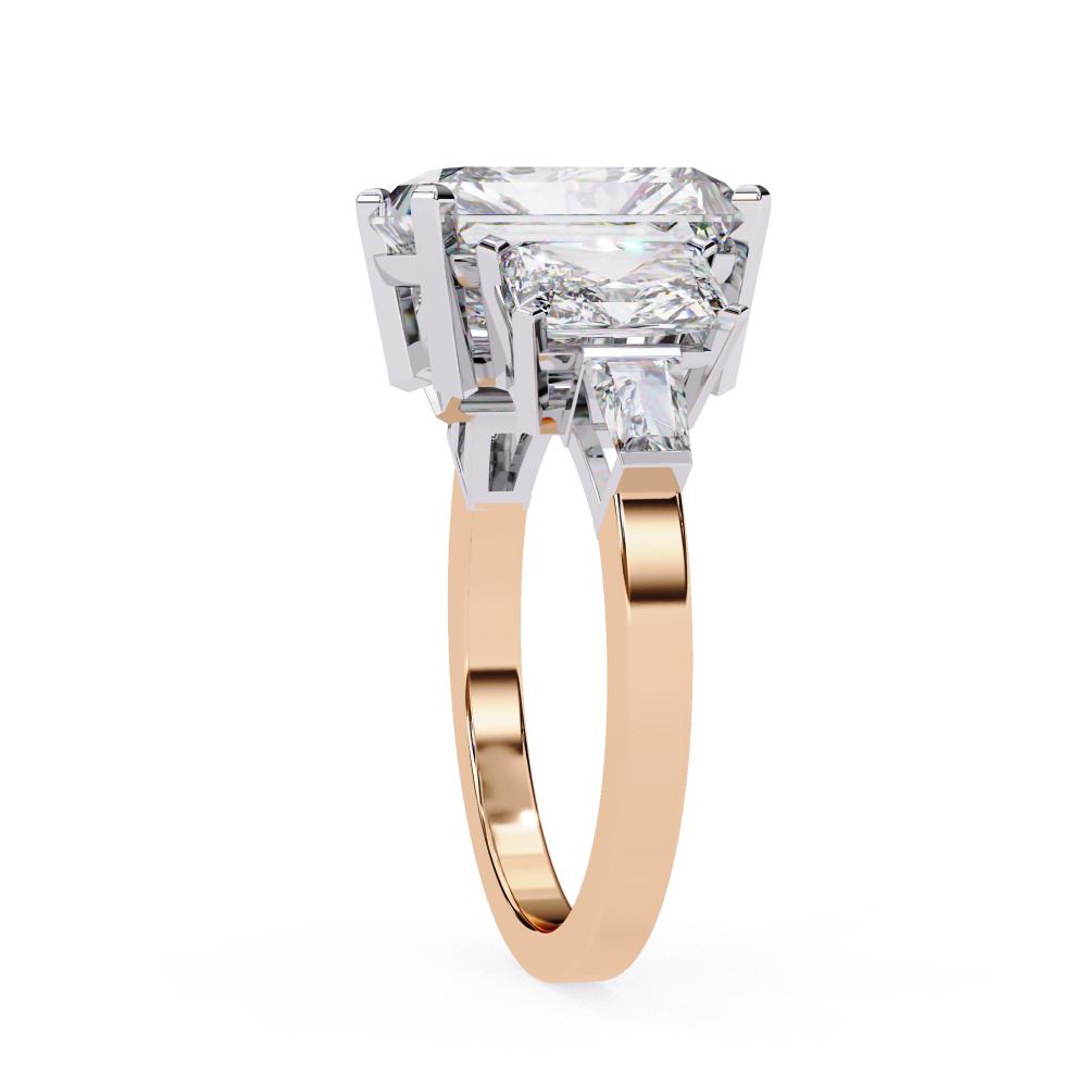 The Wendy Radiant Three Stone with Euro Shank Engagement Ring