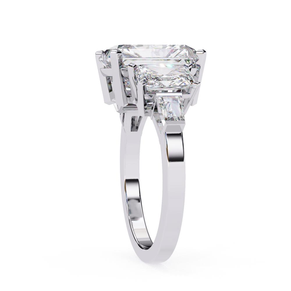 The Wendy Radiant Three Stone with Euro Shank Engagement Ring