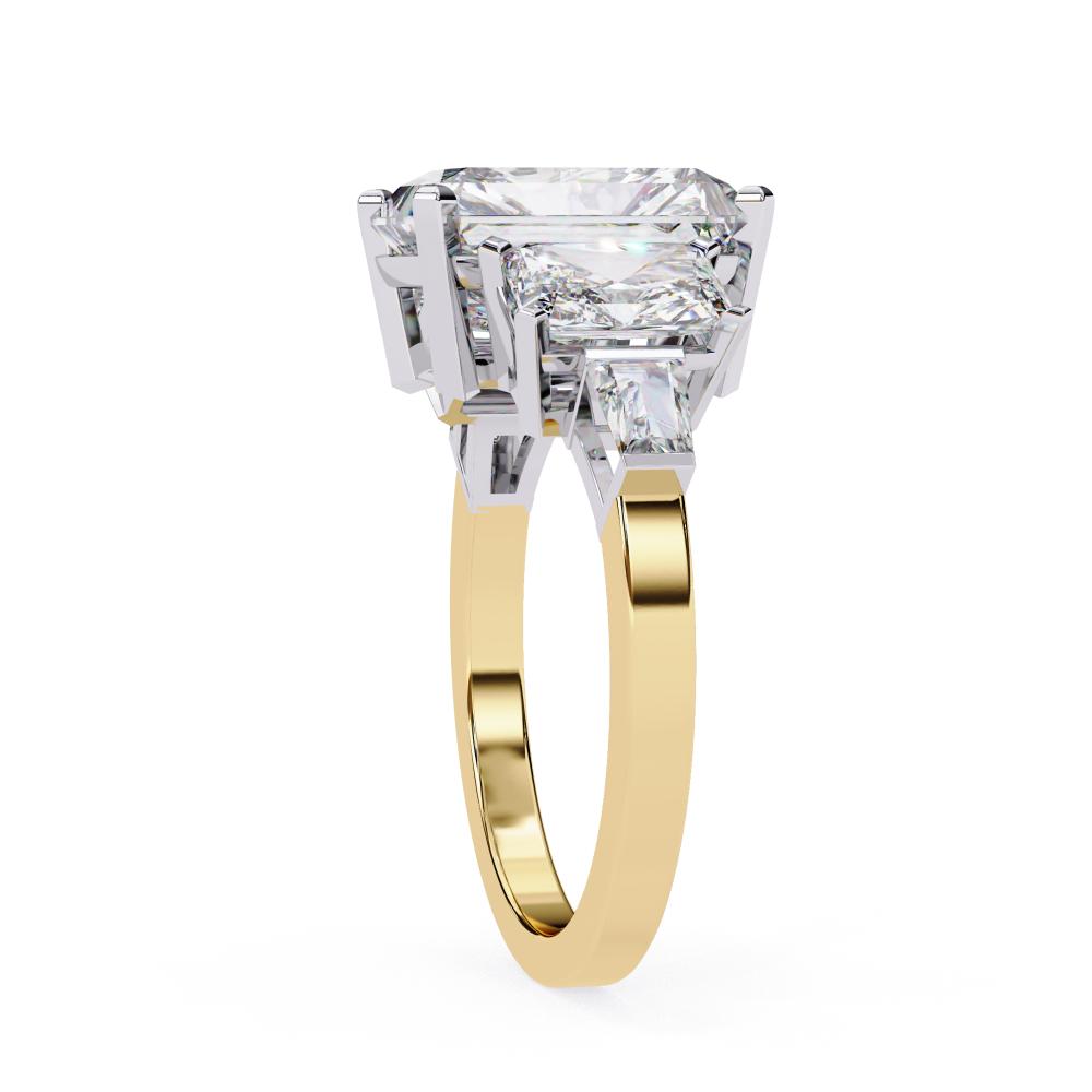 The Wendy Radiant Three Stone with Euro Shank Engagement Ring