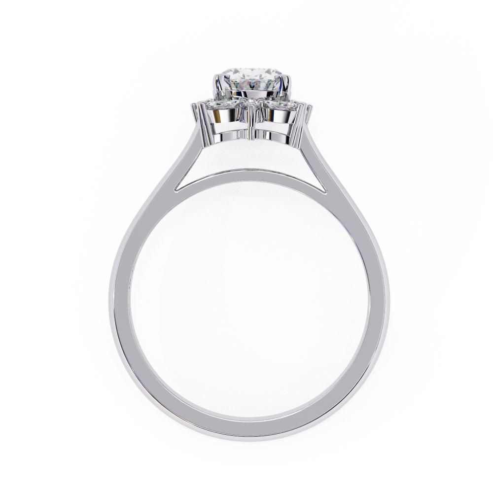 The Smiley Oval with Unique Halo Engagement Ring