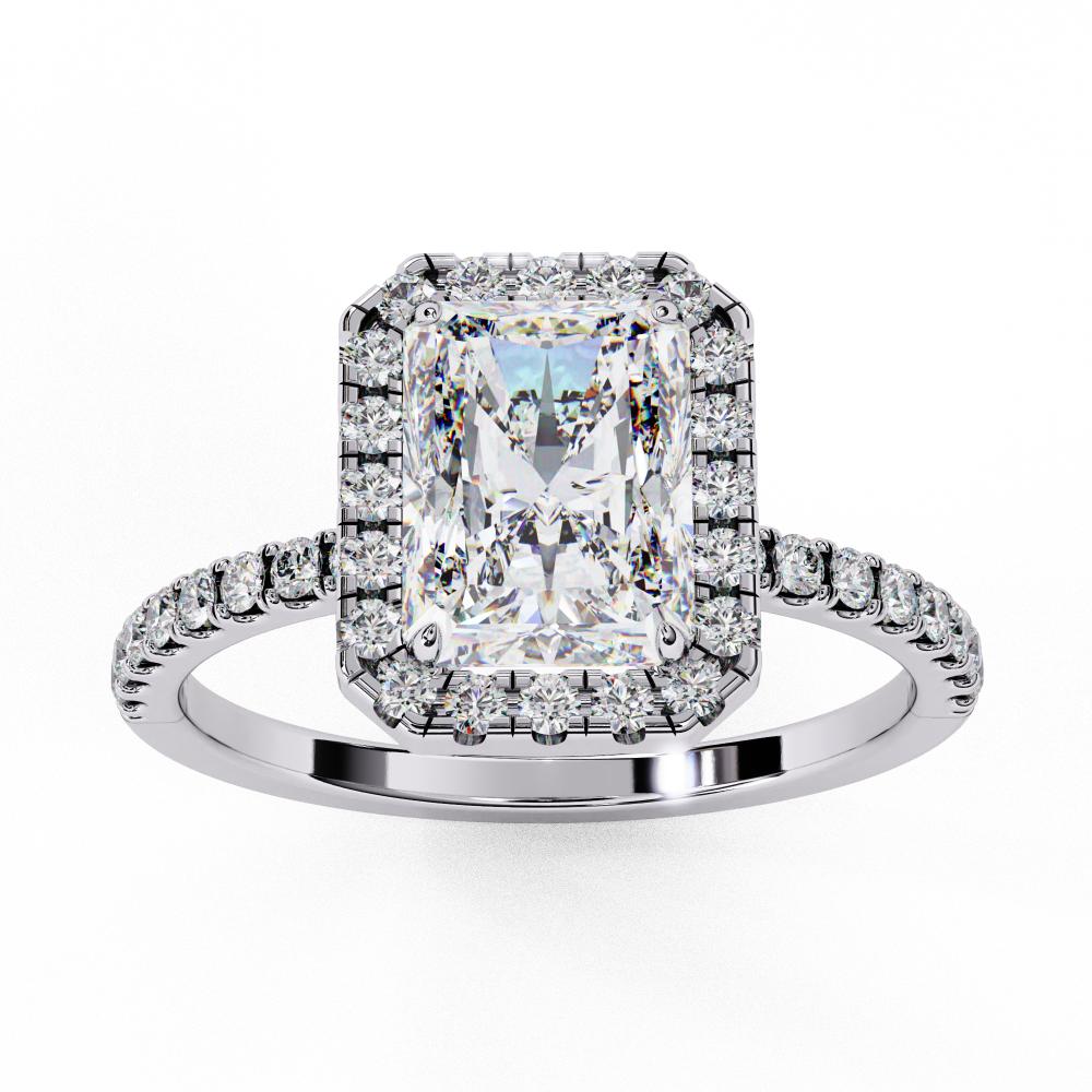 The Lorraine Radiant Halo Engagement ring