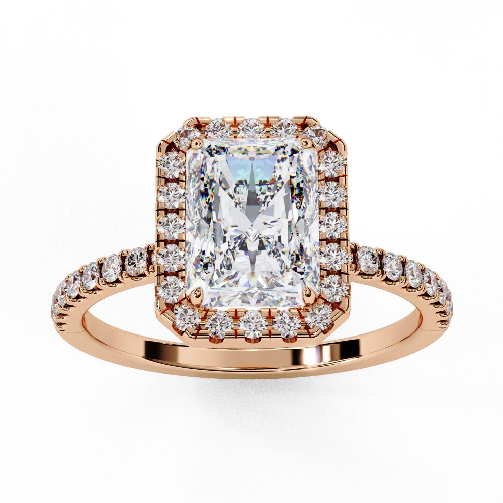 The Lorraine Radiant Halo Engagement ring