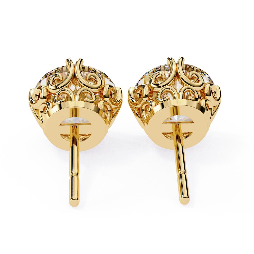 The Aria Round Vintage Style Stud Earrings