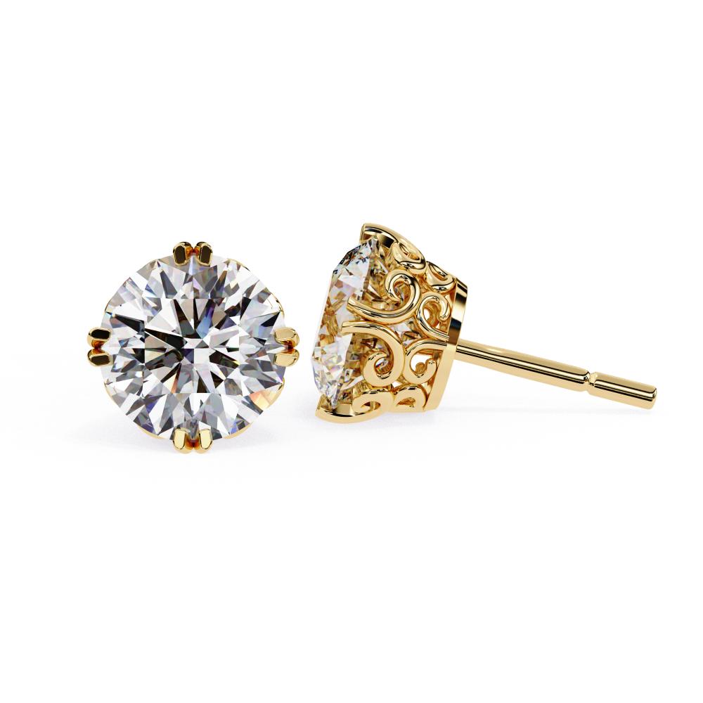 The Aria Round Vintage Style Stud Earrings