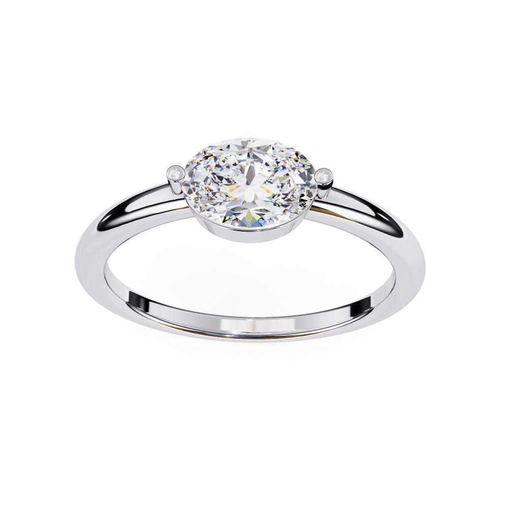 The Daniel Oval East-West Solitaire Engagement Ring