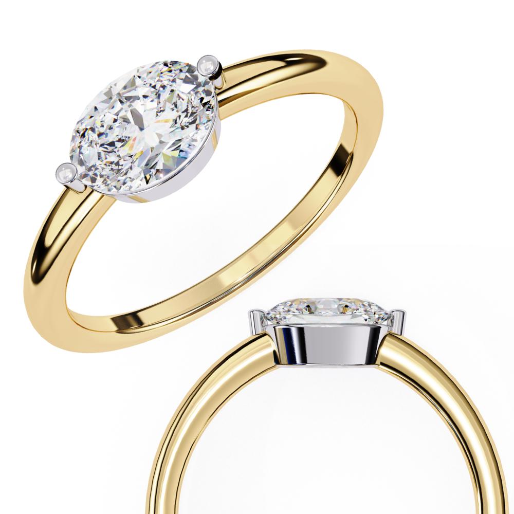 The Daniel Oval East-West Solitaire Engagement Ring