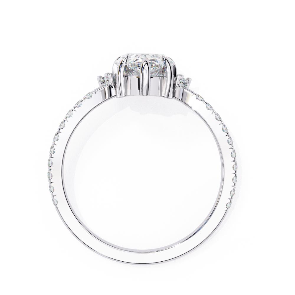 The Corina Pear Vintage Style with French Pave  Engagement Ring