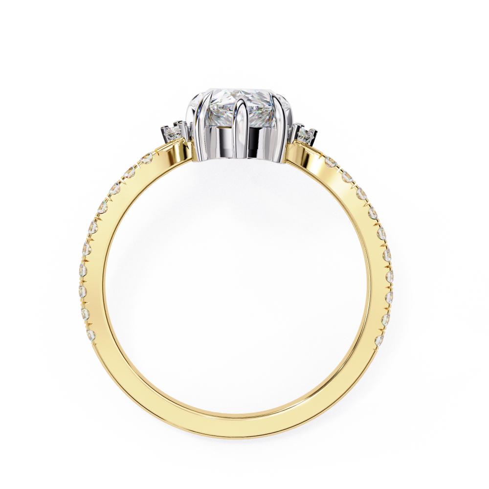 The Corina Pear Vintage Style with French Pave  Engagement Ring