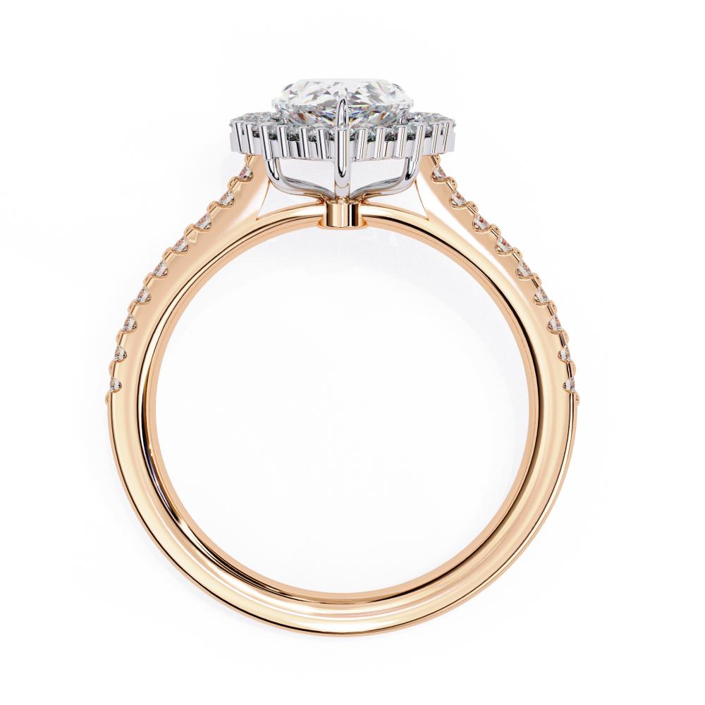 The Durante Pear Halo With French Pave Engagement Ring