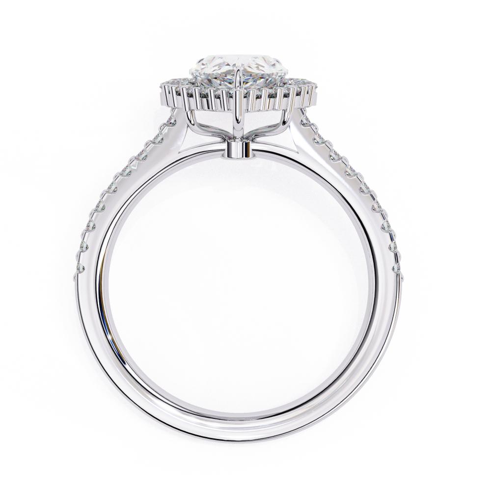 The Durante Pear Halo With French Pave Engagement Ring