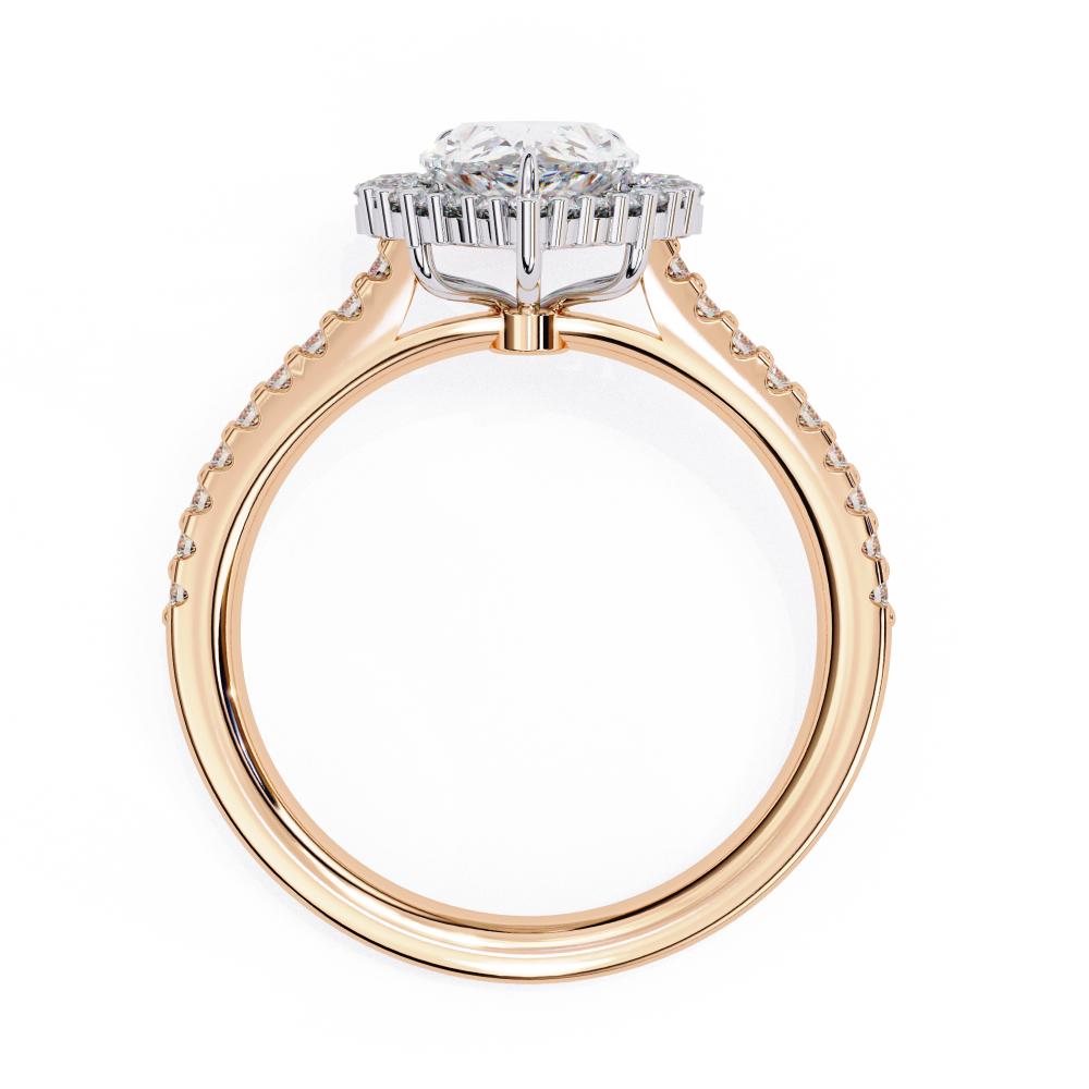 The Durante Pear Halo With French Pave Engagement Ring