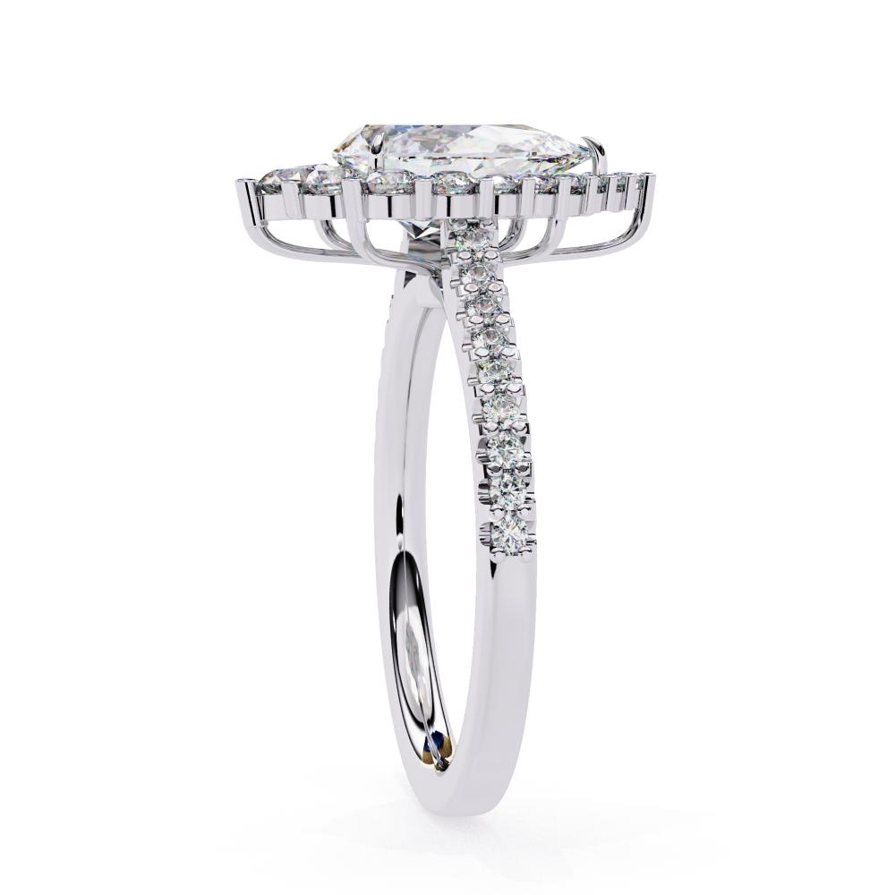 The Durante Pear Halo With French Pave Engagement Ring