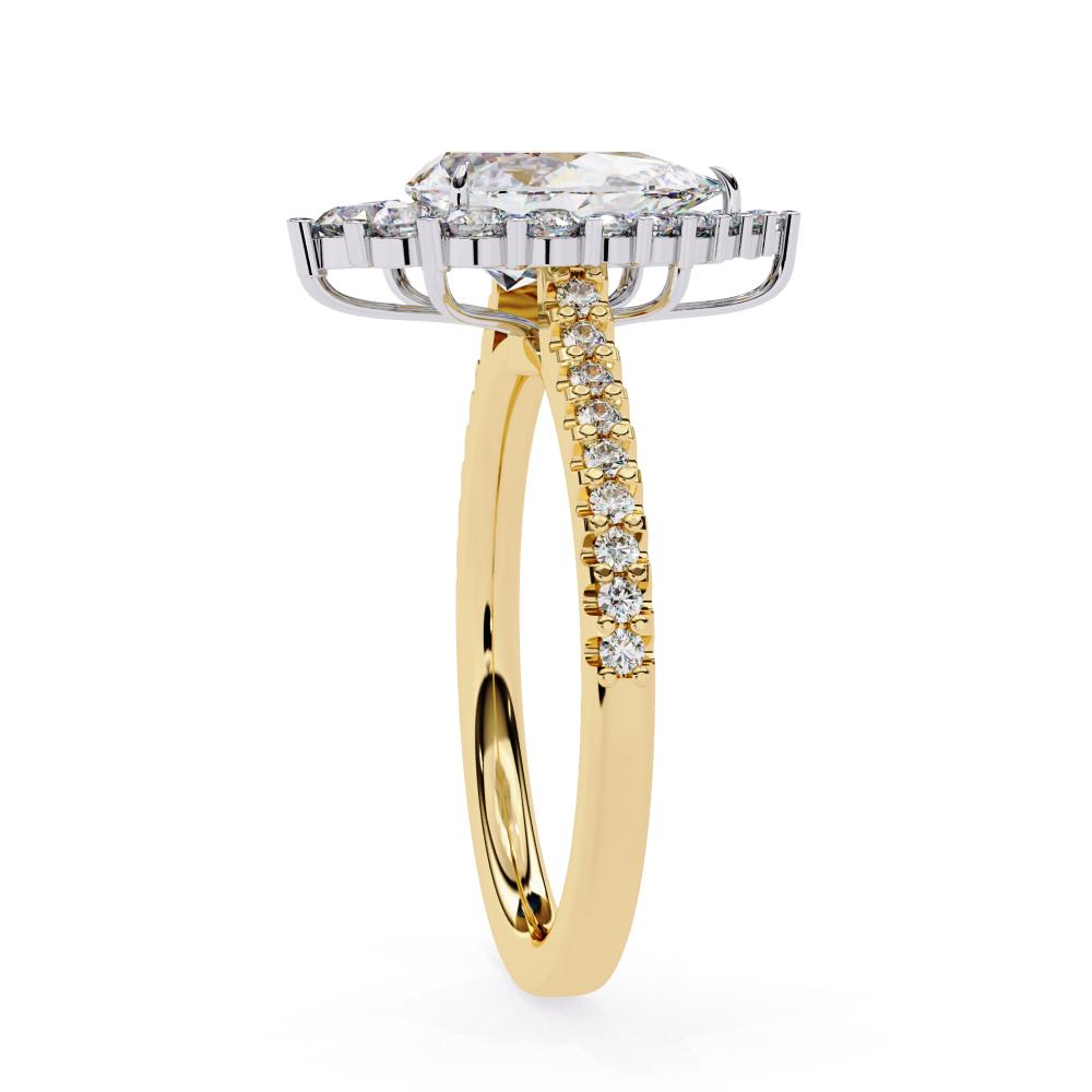 The Durante Pear Halo With French Pave Engagement Ring
