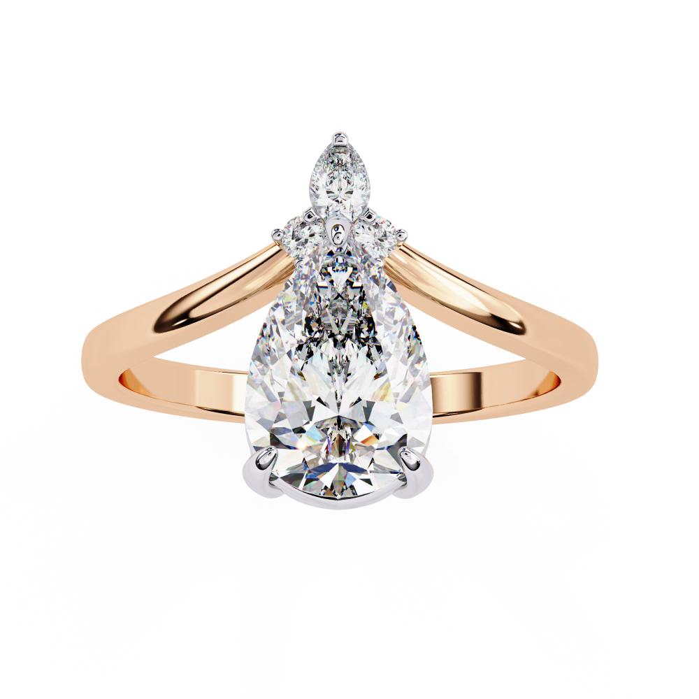 The Ian Pear Vintage Style With Curved Band Engagement Ring