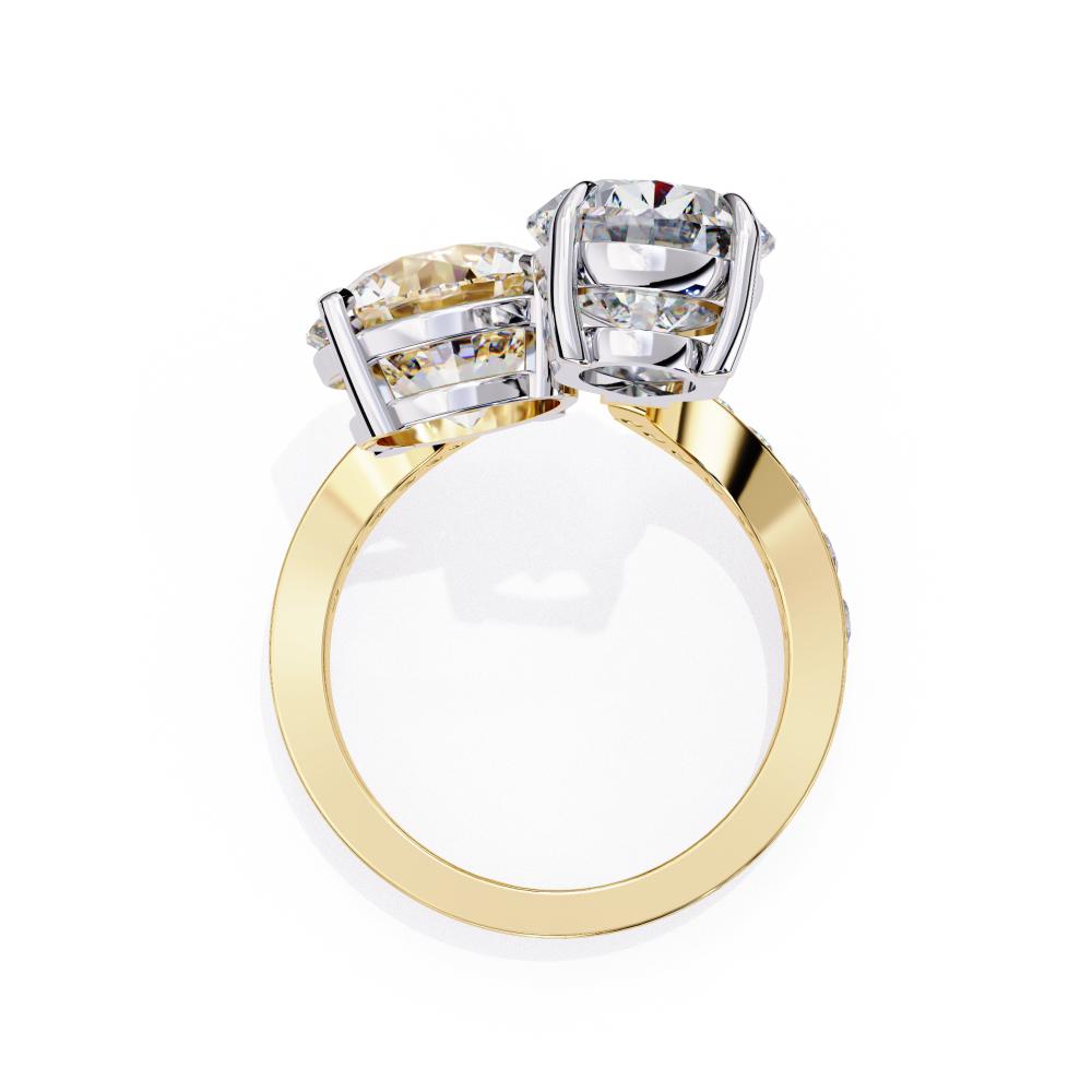 The Bonnie Pear & Round Toi Et Moi Vintage Engagement Ring