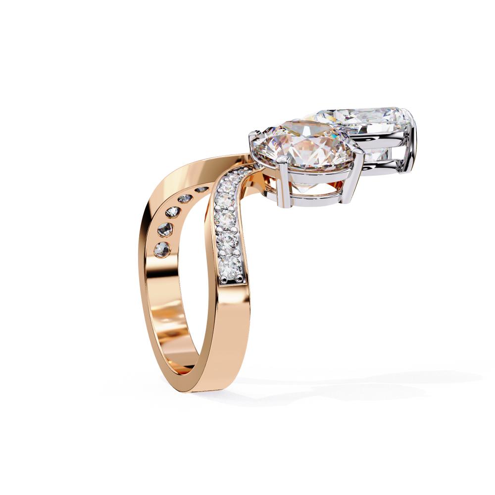 The Bonnie Pear & Round Toi Et Moi Vintage Engagement Ring