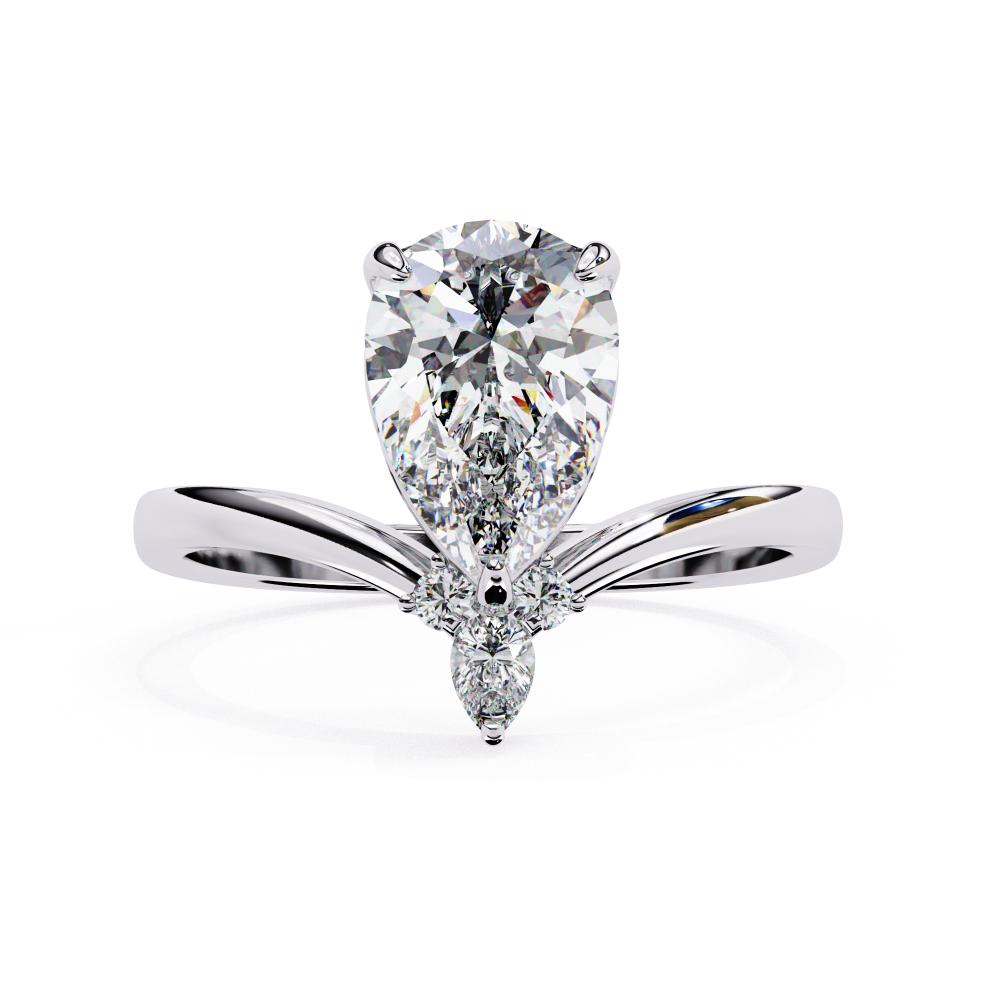 The Ian Pear Vintage Style With Curved Band Engagement Ring