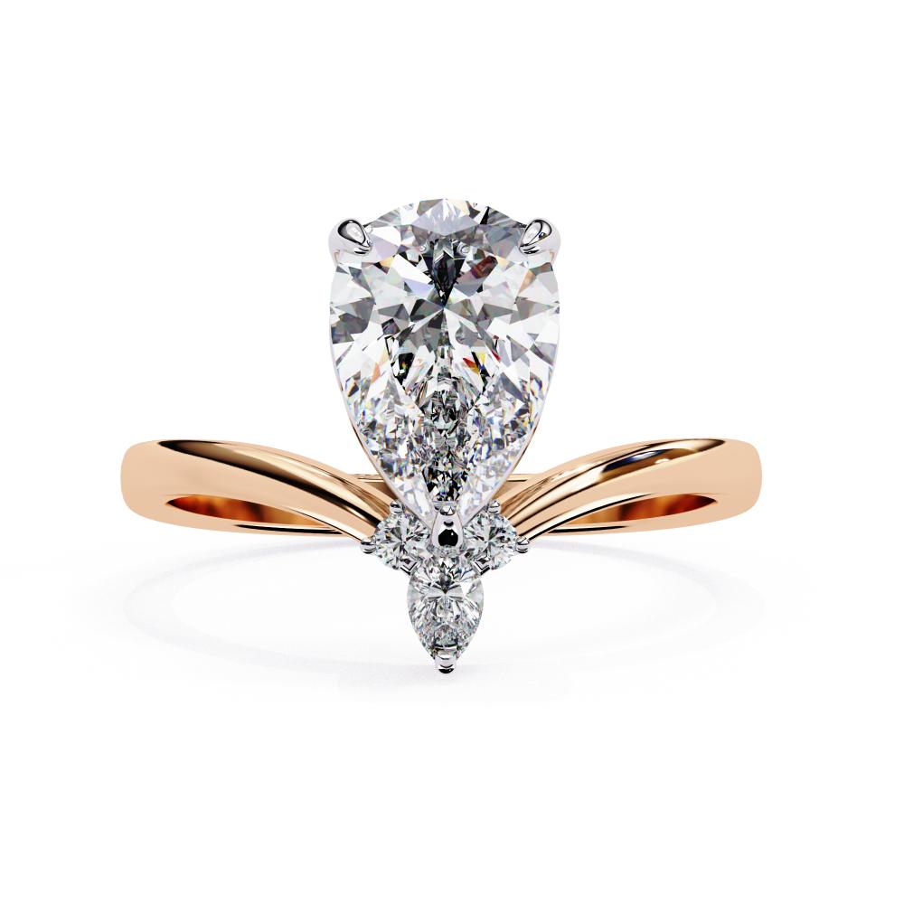 The Ian Pear Vintage Style With Curved Band Engagement Ring