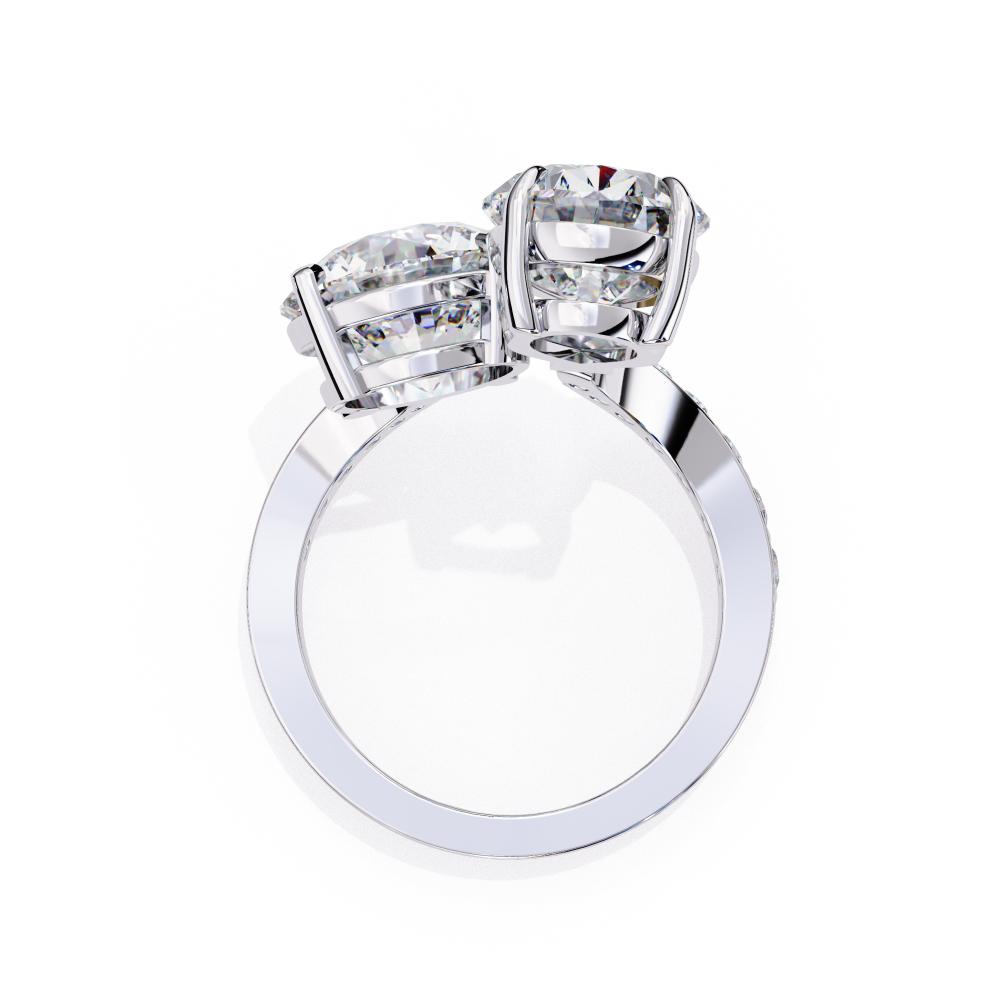 The Bonnie Pear & Round Toi Et Moi Vintage Engagement Ring