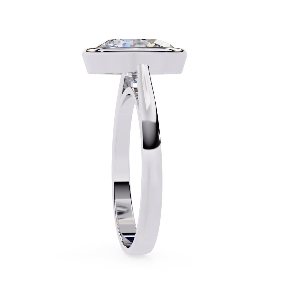 The Emily Oval Solitaire with Calliope Bezel Floating Engagement Ring