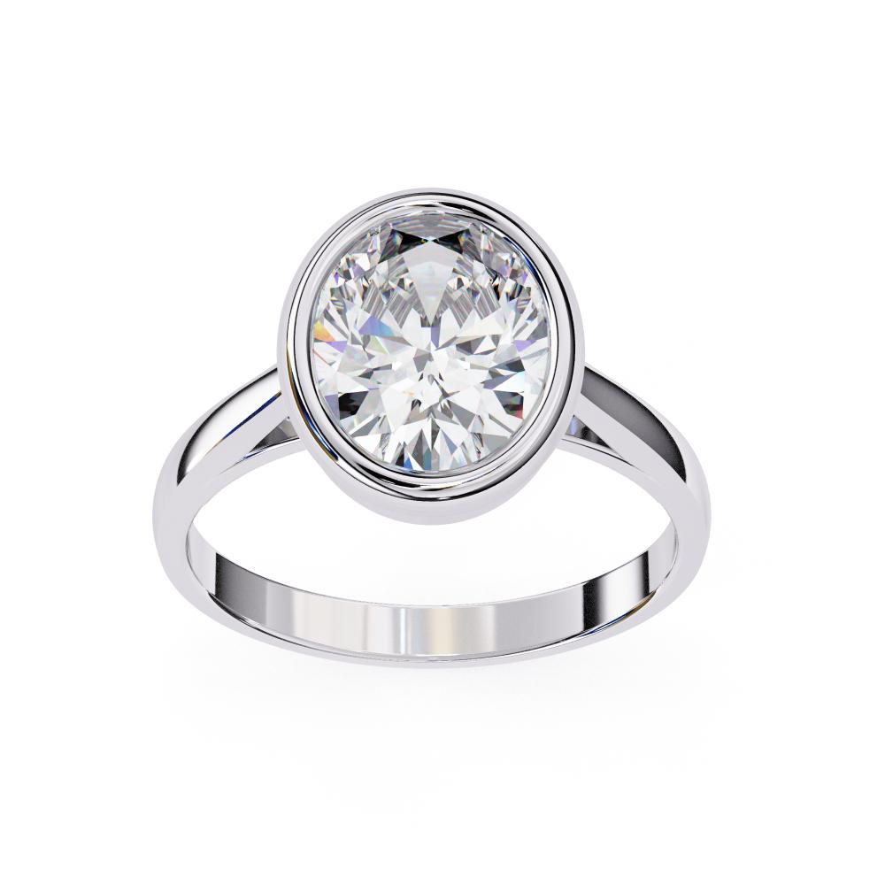The Emily Oval Solitaire with Calliope Bezel Floating Engagement Ring