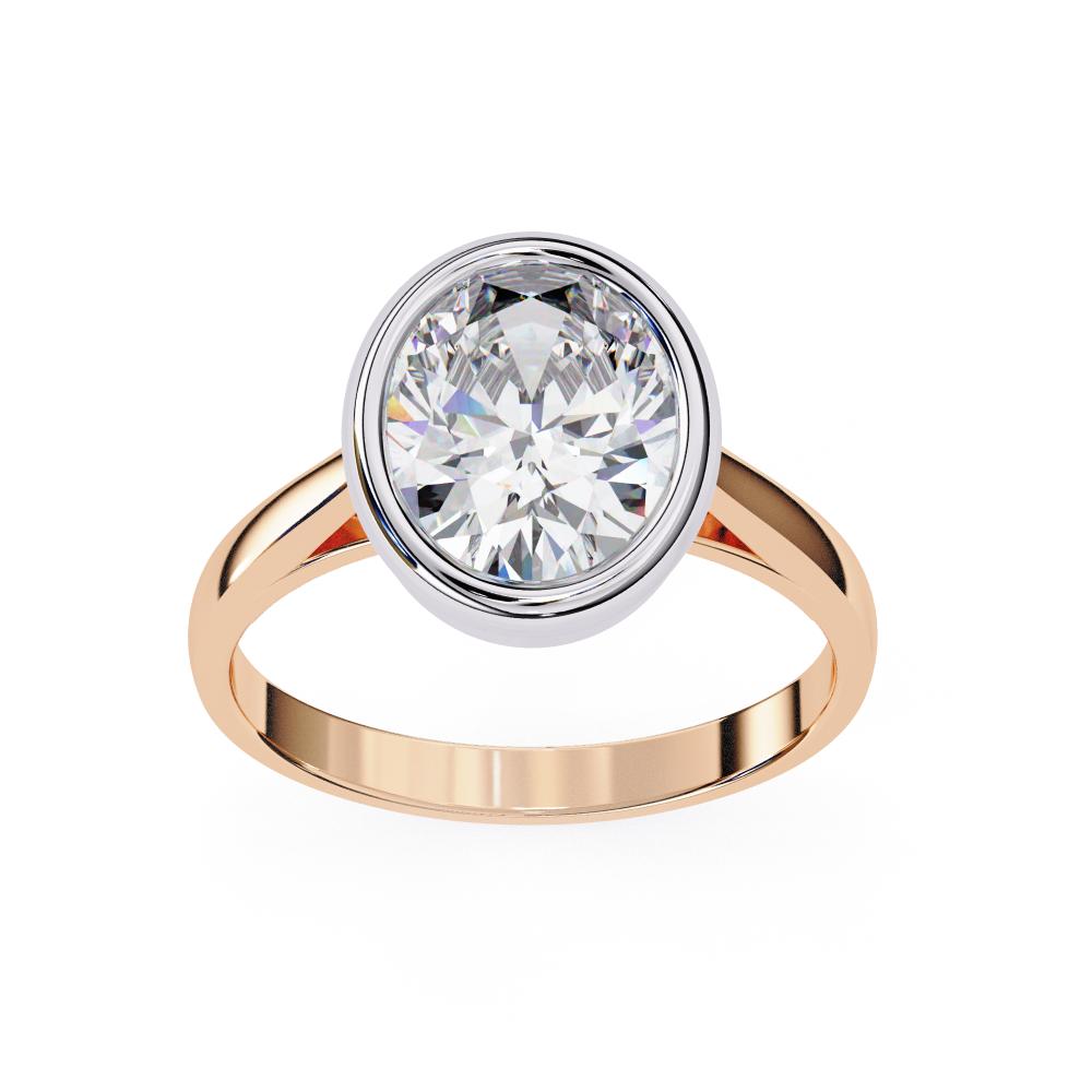 The Emily Oval Solitaire with Calliope Bezel Floating Engagement Ring