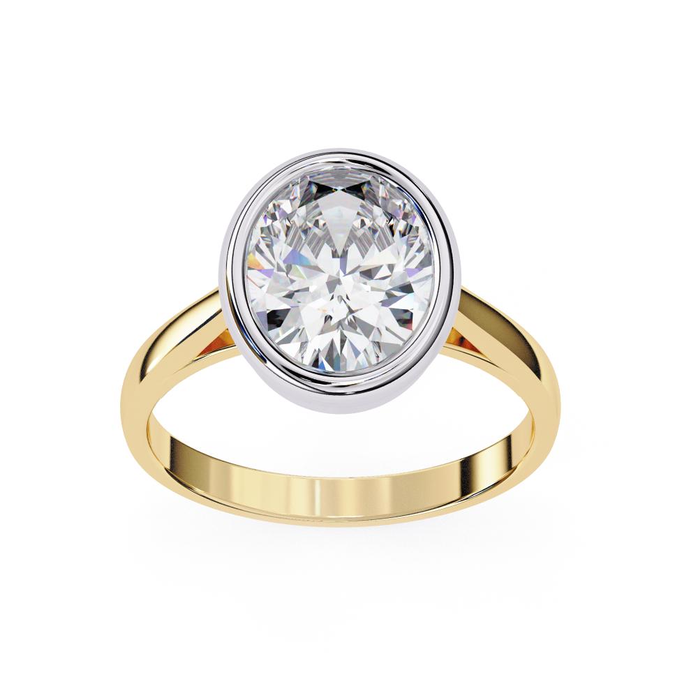 The Emily Oval Solitaire with Calliope Bezel Floating Engagement Ring