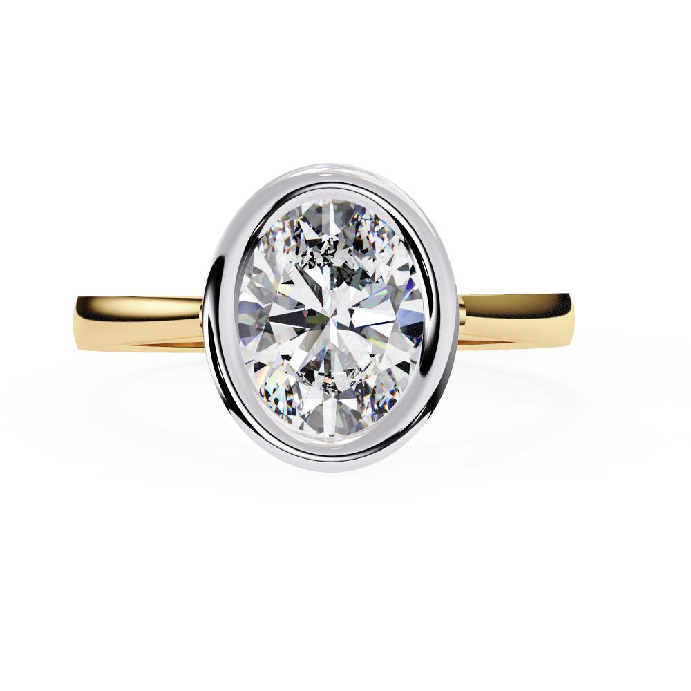 The Emily Oval Solitaire with Calliope Bezel Floating Engagement Ring